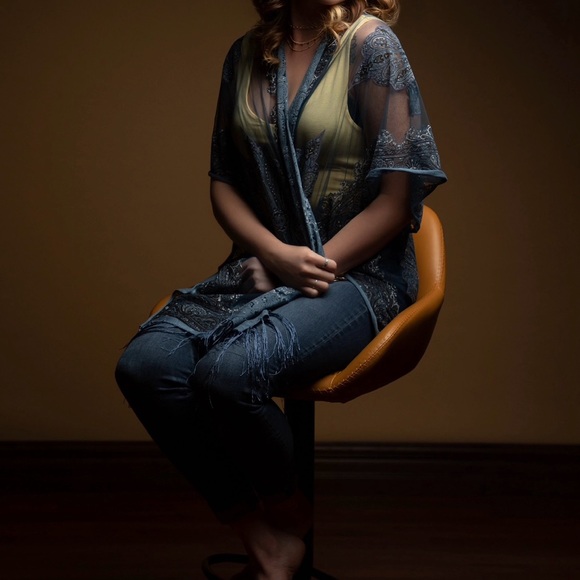 Dry Goods Sweaters - Short Sleeve Navy Blue Kimono from Dry Goods